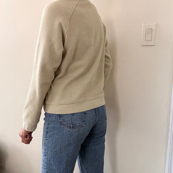 Frank and Oak Women's Light Green Waffle Knit Organic Cotton Sweatshirt Size M - Picture 11 of 14